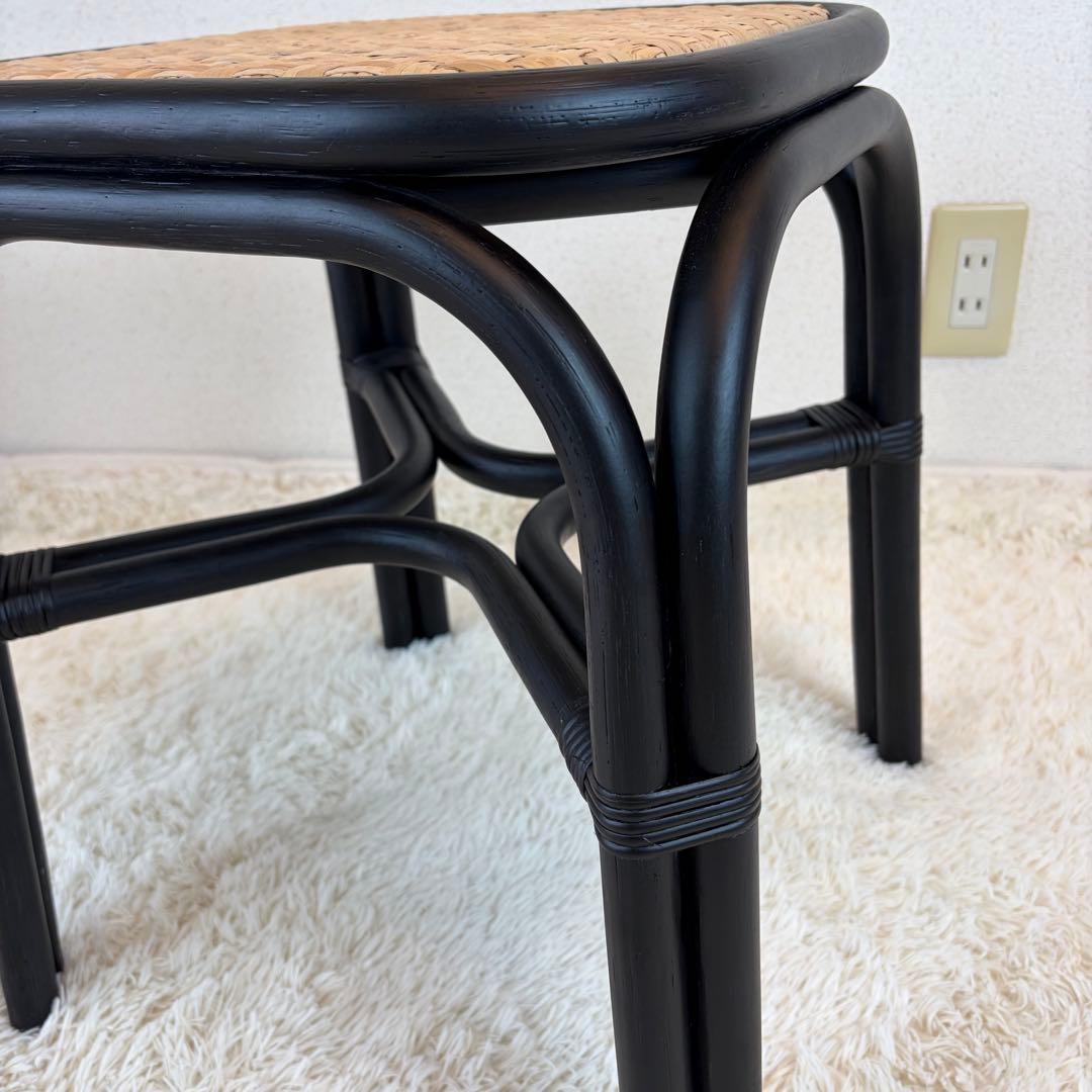 送料無料 TOU SR Stool black ラタン スツール 黒 藤 ②