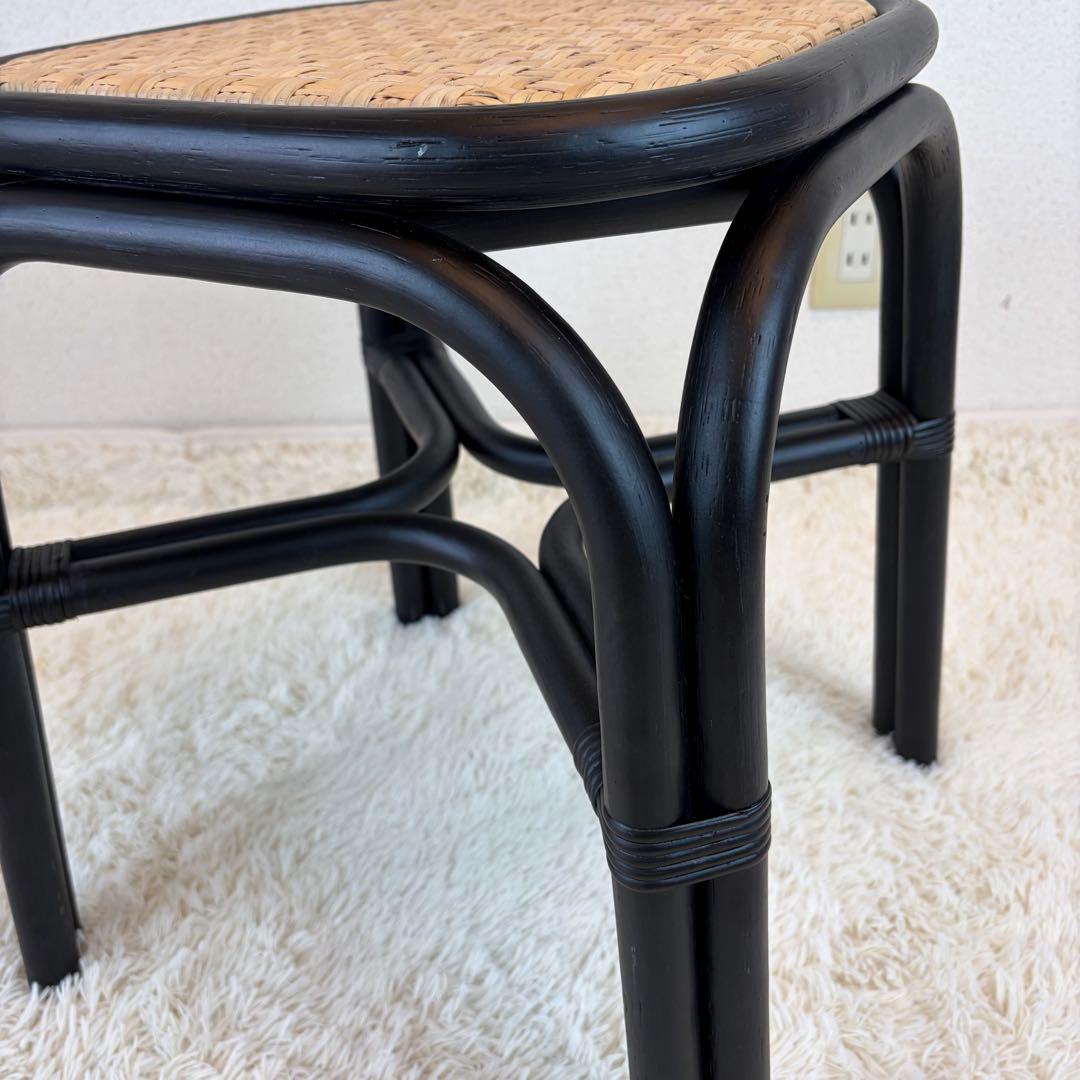 送料無料 TOU SR Stool black ラタン スツール 黒 藤 ②