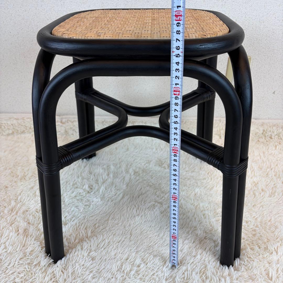 送料無料 TOU SR Stool black ラタン スツール 黒 藤 ②