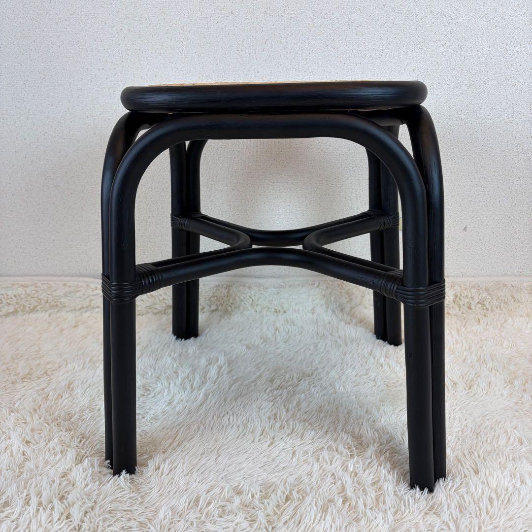 送料無料 TOU SR Stool black ラタン スツール 黒 藤 ②
