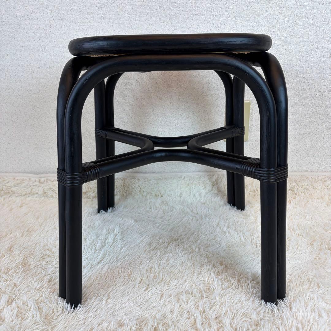 送料無料 TOU SR Stool black ラタン スツール 黒 藤 ②