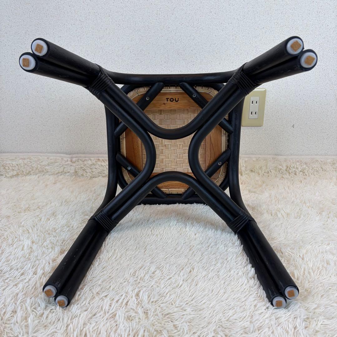 送料無料 TOU SR Stool black ラタン スツール 黒 藤 ②