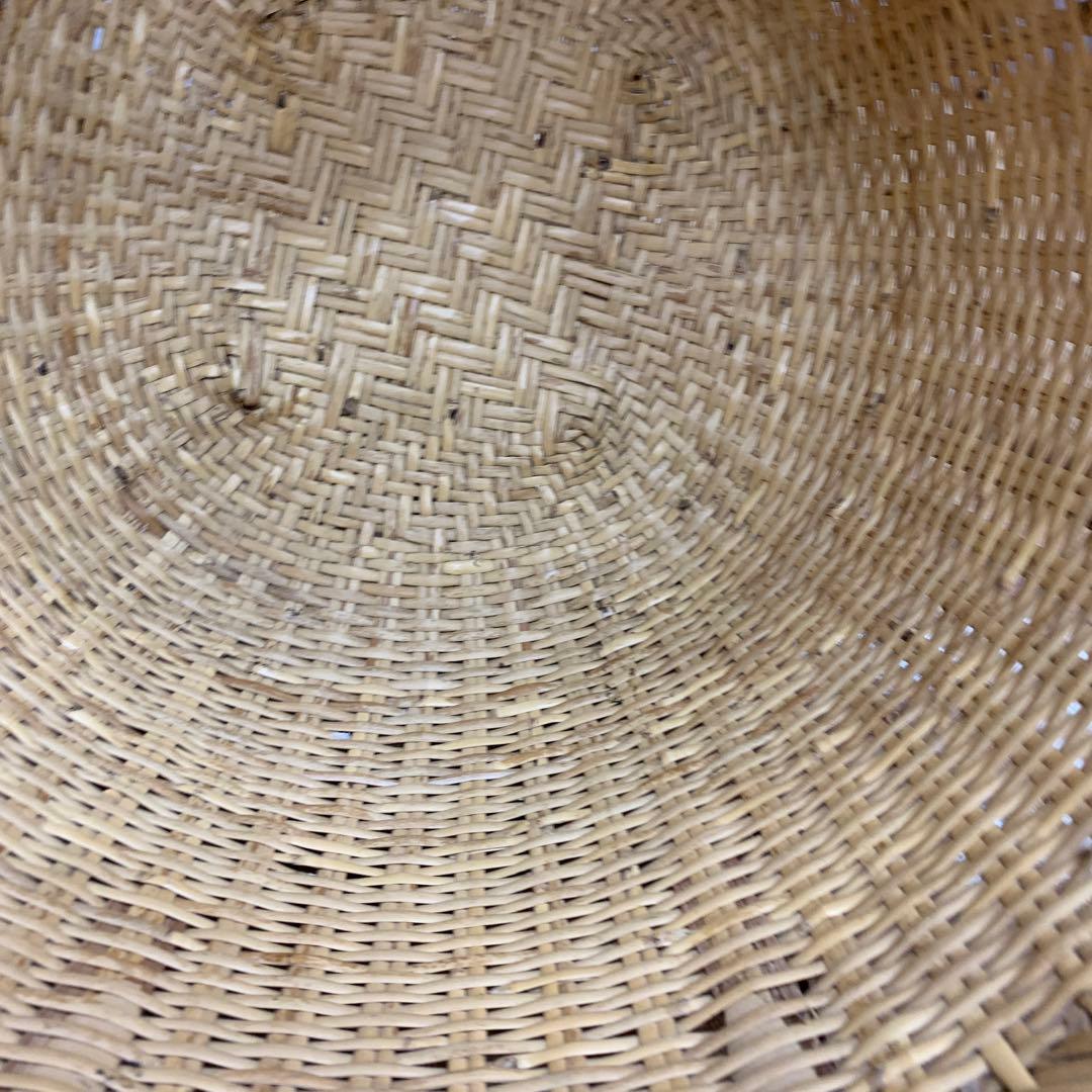 B-3 【古道具】竹編み 籠 収穫カゴ 特大 昭和レトロ 竹細工 天然素材 アン