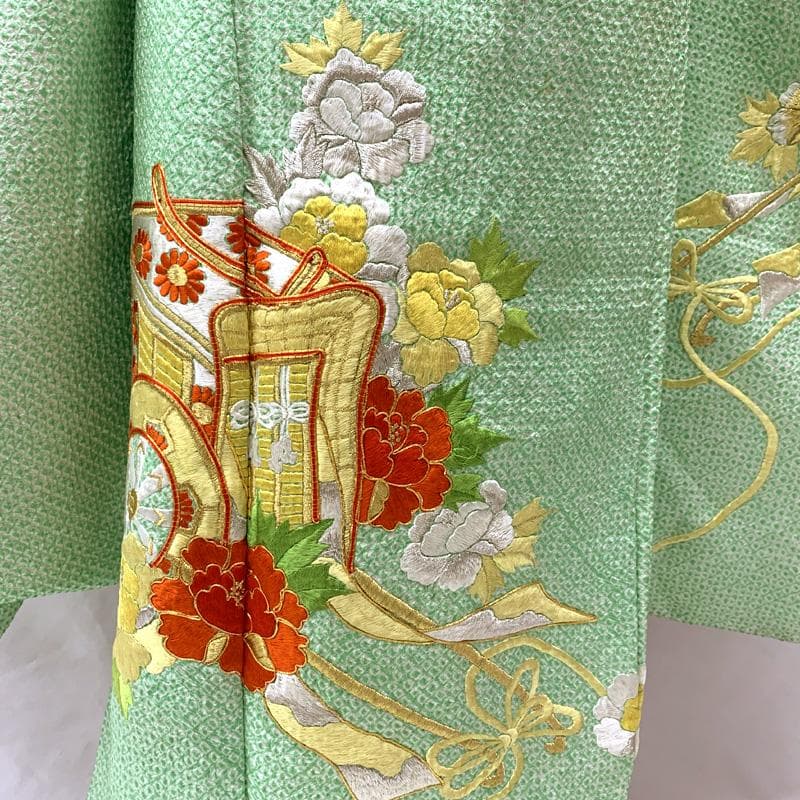 507ag25、506ax21 □七五三 七歳 女児 着物&袋帯&長襦袢 総絞□