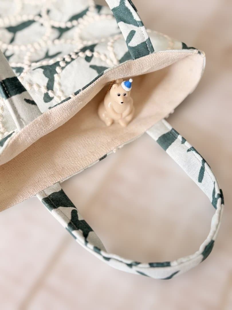 専用⚘ハンドメイドお散歩トート◌runrunrun柄タンバリン柄◌ミナ好きのお方