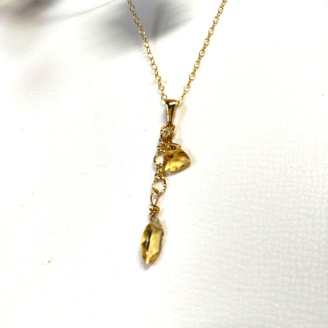 宝石質シトリンピアス＆ネックレスセット