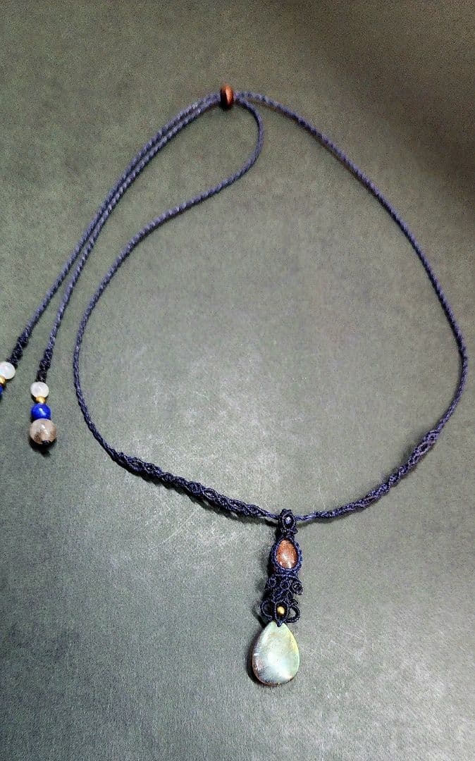 【癒し】　ラブラドライト　サンストーン　　ネックレス　n28