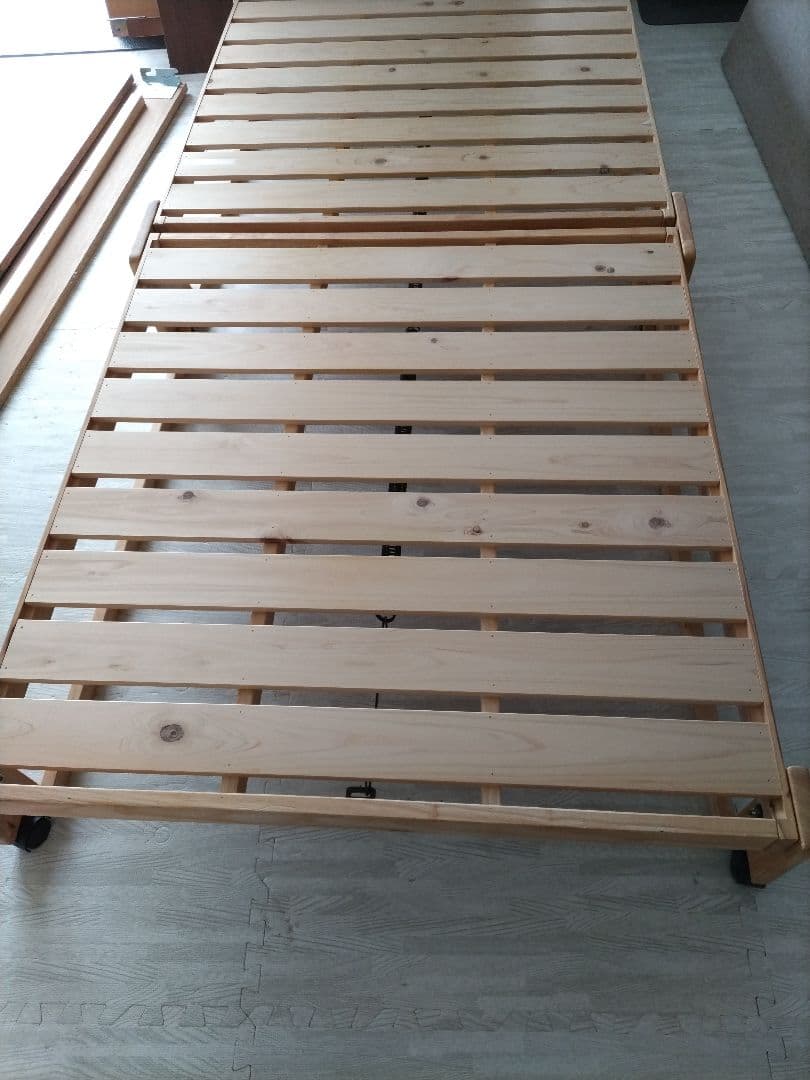 全国送料無料！中居木工 日本製 折りたたみ檜すのこ ベッド シングル