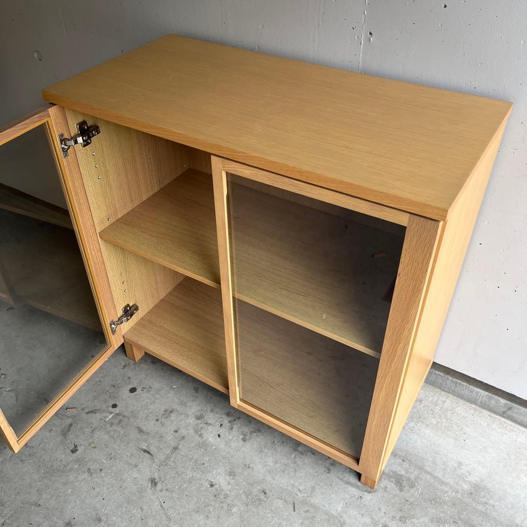 るる★無印 オーク材キャビネット・ガラス扉