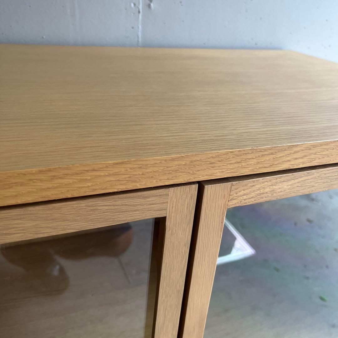 るる★無印 オーク材キャビネット・ガラス扉