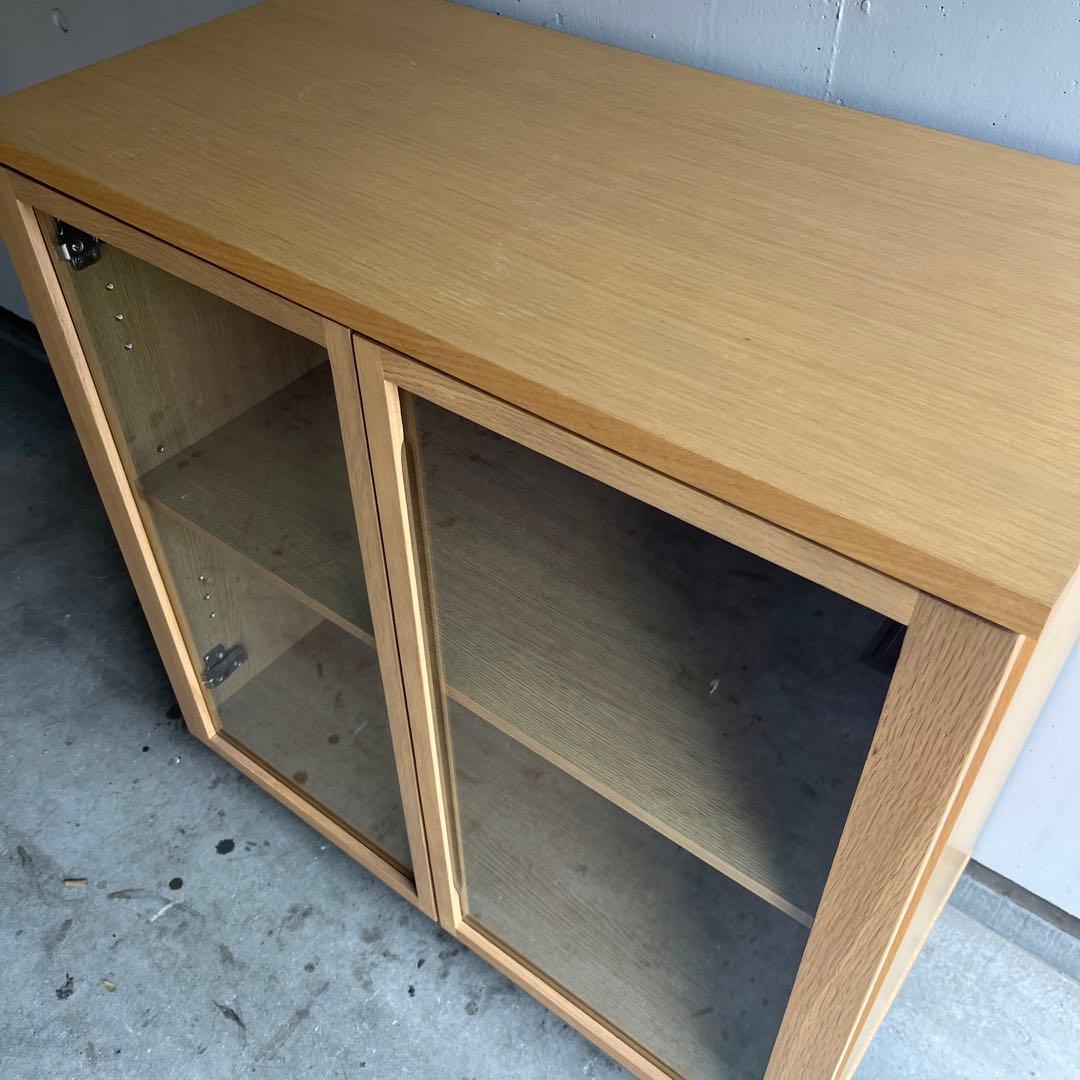 るる★無印 オーク材キャビネット・ガラス扉