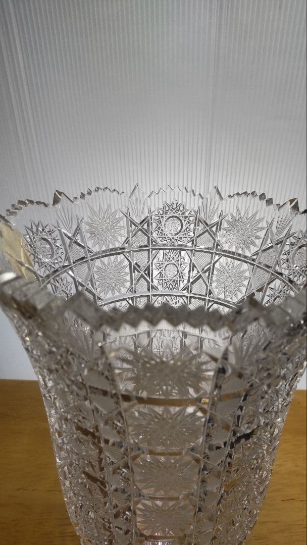 ✨ボヘミアングラス マイア製 花瓶 未使用 ハンドメイド
