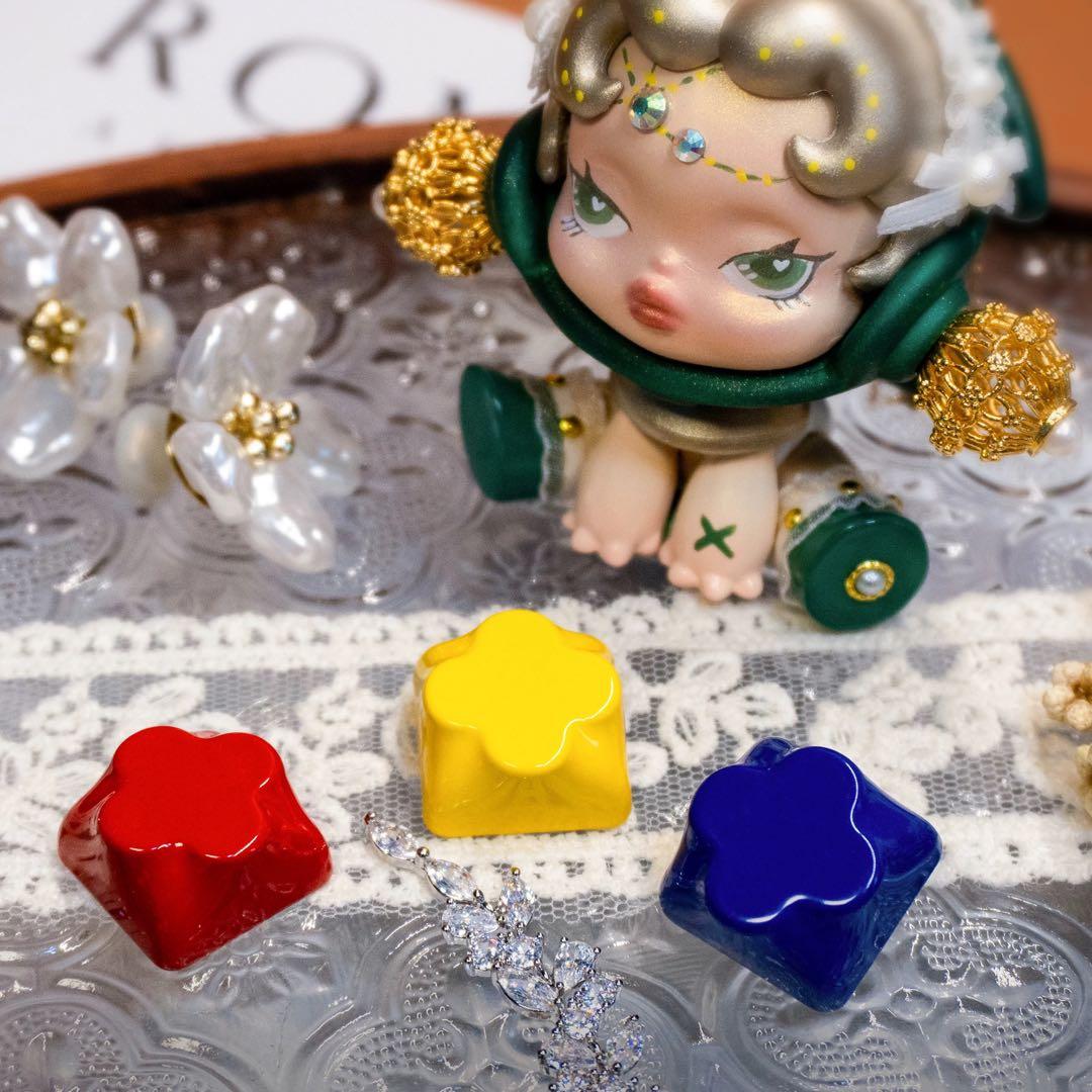 四葉のクローバー CNCアルミキーキャップ - メカニカルキーボード用3色セット