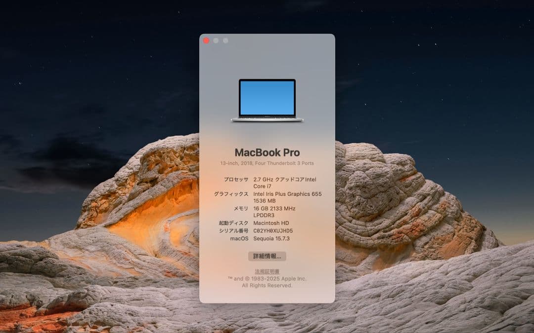 ふ*ゅ様 MacBook Pro 2018 i7/16GB/1TB 13インチ