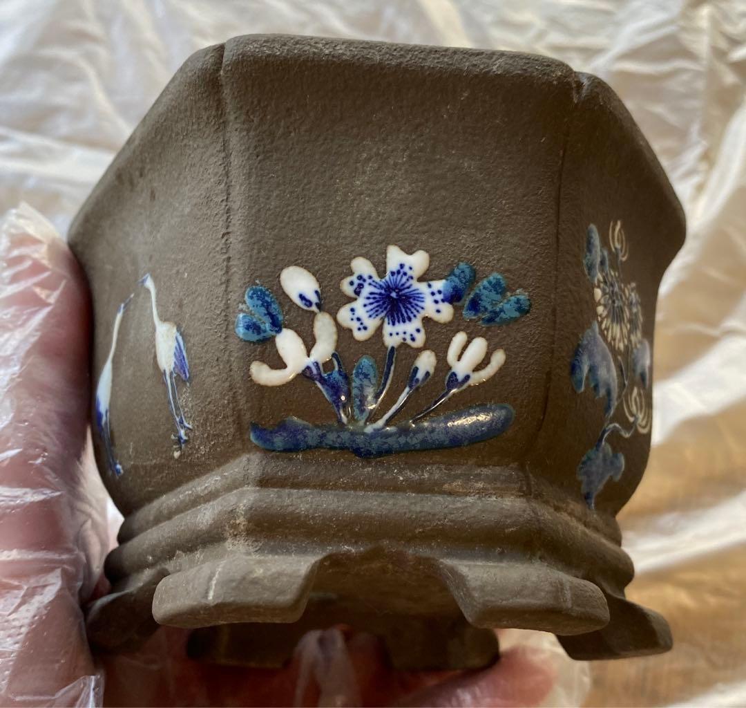 陶翠　緑寿庵　(C) 植木鉢　盆栽鉢　創業80年記念　シリアルナンバ　(A14)