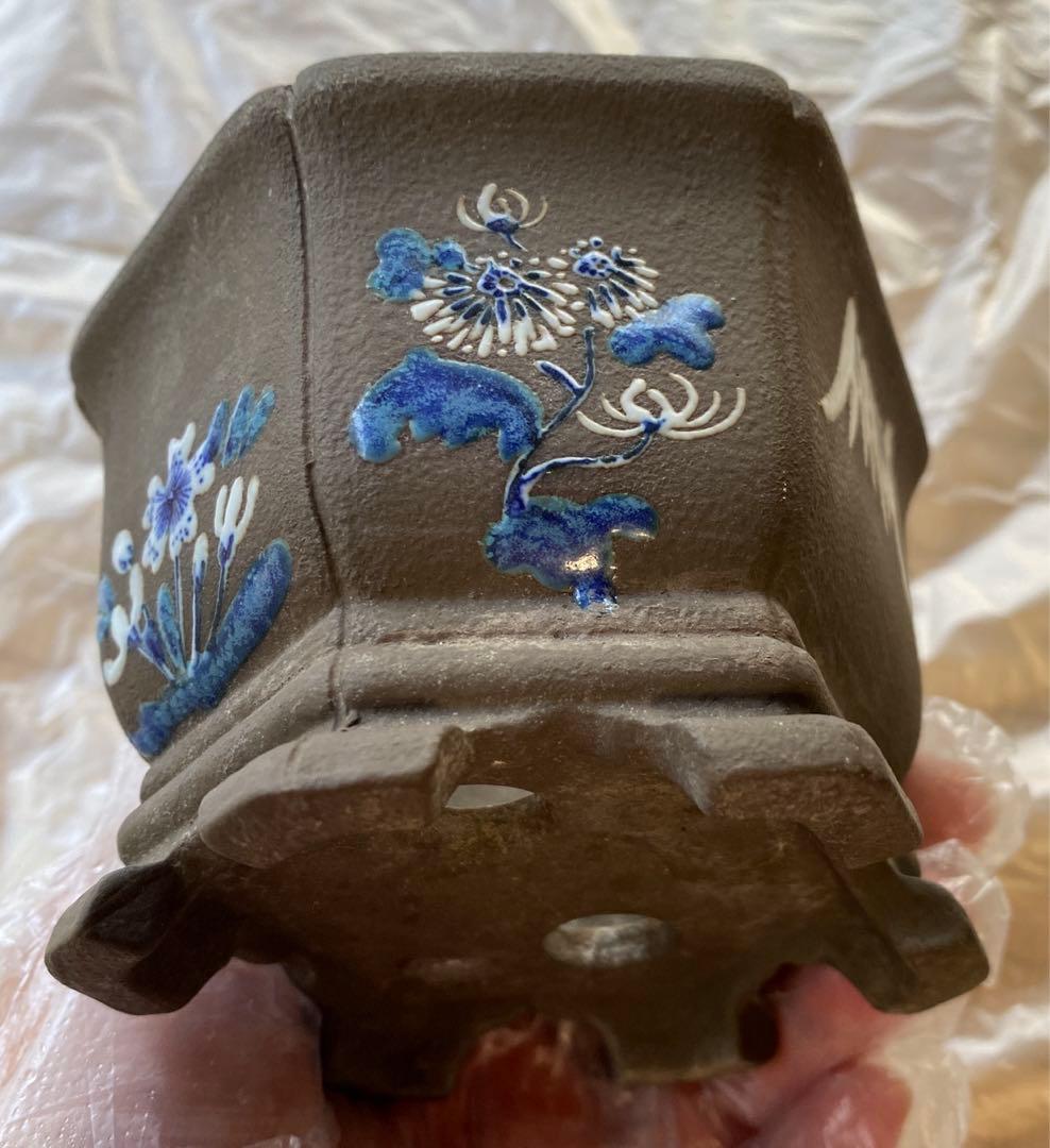 陶翠　緑寿庵　(C) 植木鉢　盆栽鉢　創業80年記念　シリアルナンバ　(A14)