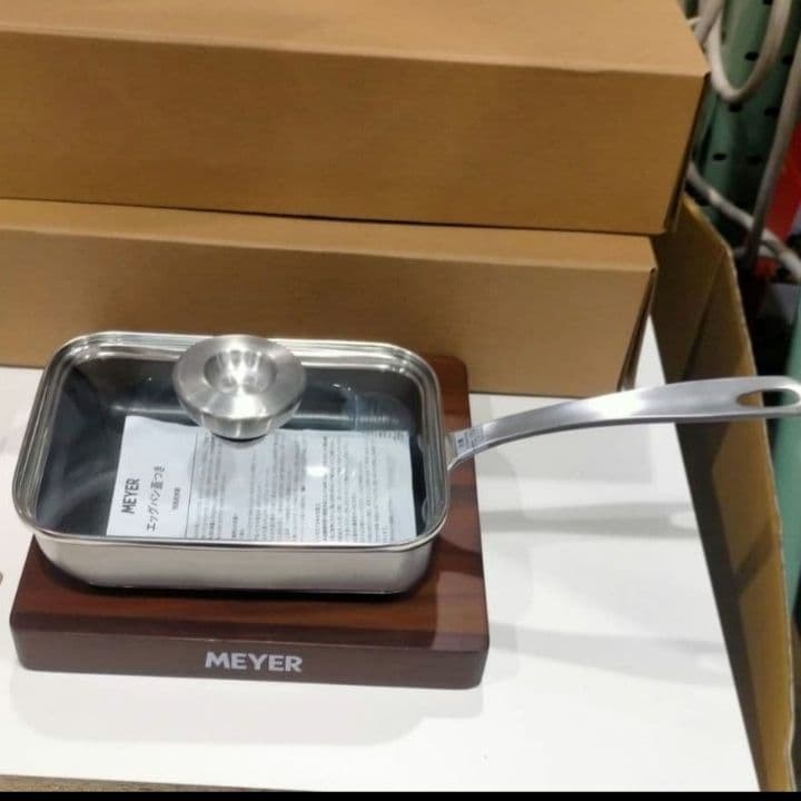 MEYER ホワイトスチール 18cm 蓋付 エッグパン マイヤー