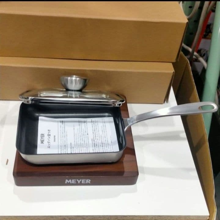 MEYER ホワイトスチール 18cm 蓋付 エッグパン マイヤー