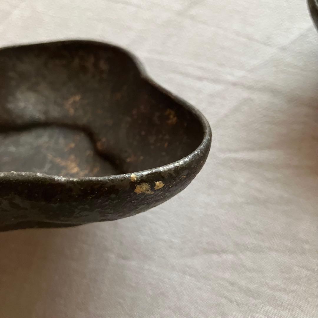 【新品未使用】安福由美子　黒錆　木瓜鉢　2点セット