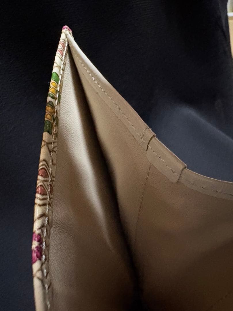 【新品】文庫革 花菱 箱まち口金付き札入れ がま口 二つ折り財布 伝統工芸