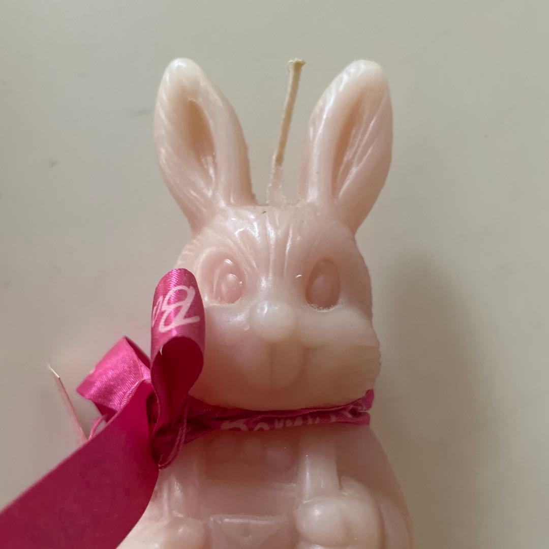 ベイビーリボン　うさぎ柄キャンドル