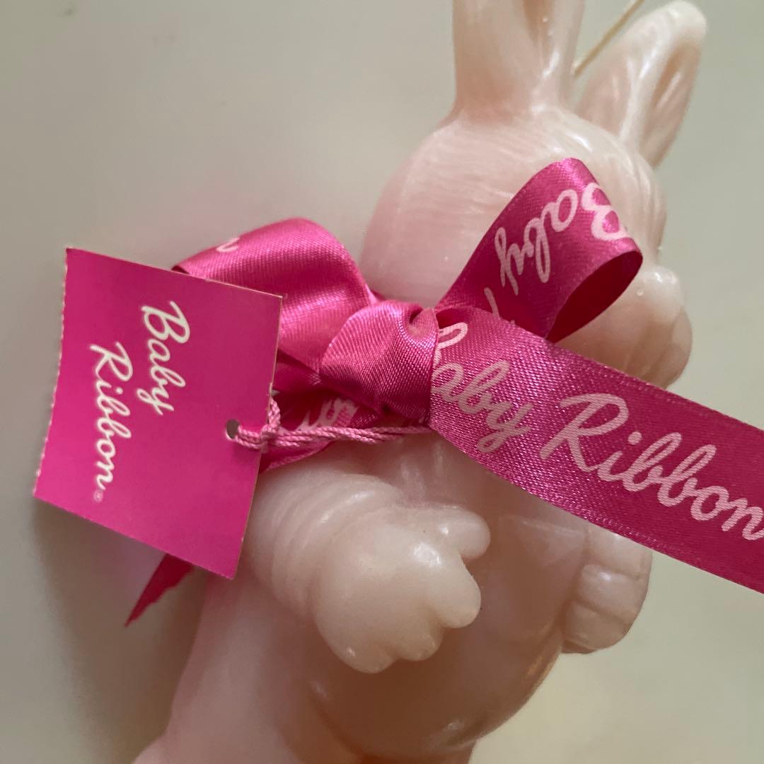 ベイビーリボン　うさぎ柄キャンドル