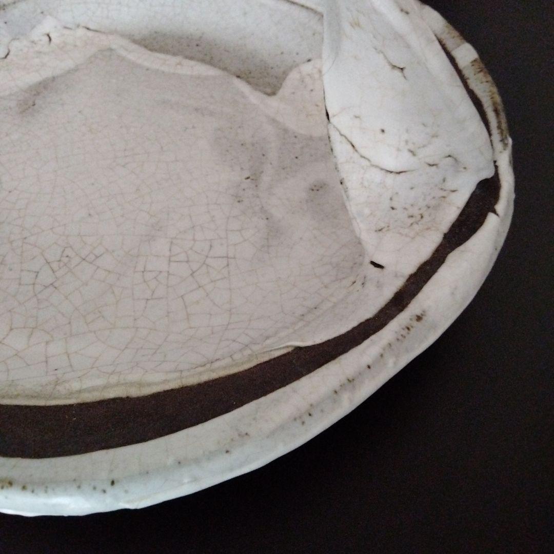 【美品】羊山窯　手付き　菓子器　盛鉢　骨董品　フルーツ盛り皿　置物　アンティーク