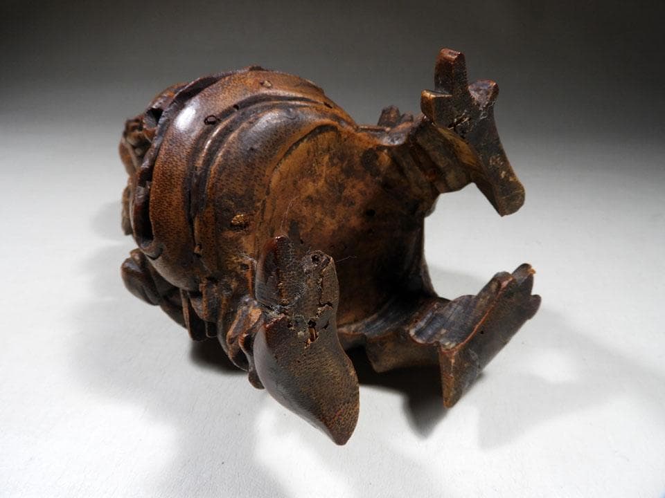 ●蝦蟇仙人 劉海仙人 三脚蟾蜍 金蟾 唐物竹根 古竹根彫 竹根彫刻 中国古玩