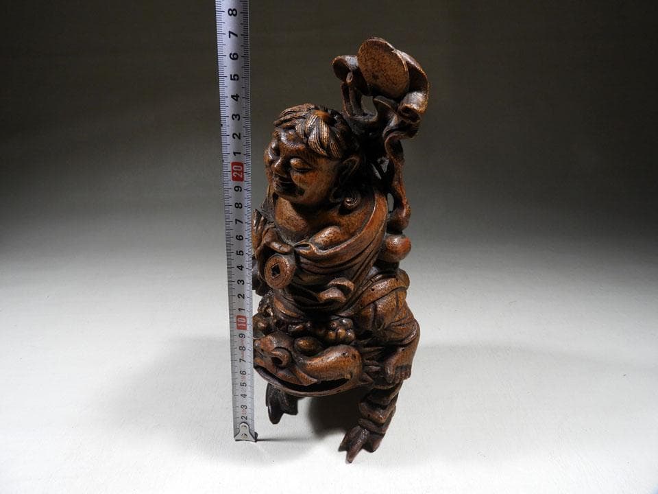 ●蝦蟇仙人 劉海仙人 三脚蟾蜍 金蟾 唐物竹根 古竹根彫 竹根彫刻 中国古玩