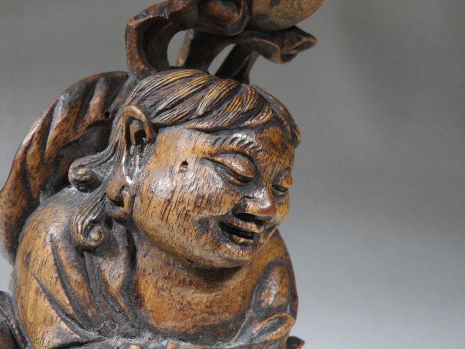 ●蝦蟇仙人 劉海仙人 三脚蟾蜍 金蟾 唐物竹根 古竹根彫 竹根彫刻 中国古玩