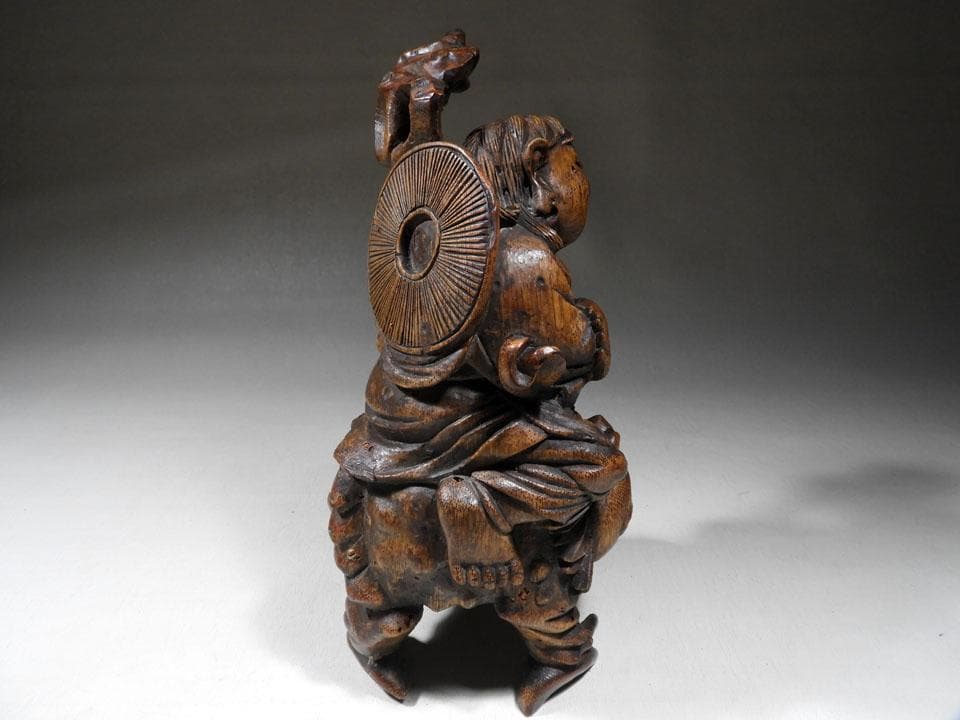 ●蝦蟇仙人 劉海仙人 三脚蟾蜍 金蟾 唐物竹根 古竹根彫 竹根彫刻 中国古玩