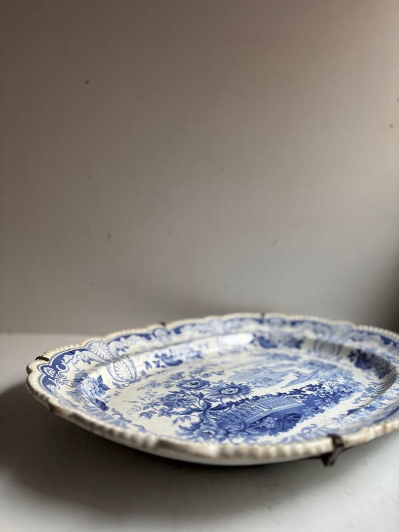 580 骨董 アンティーク 19世紀 絵皿 飾り皿 大振り イギリス フランス