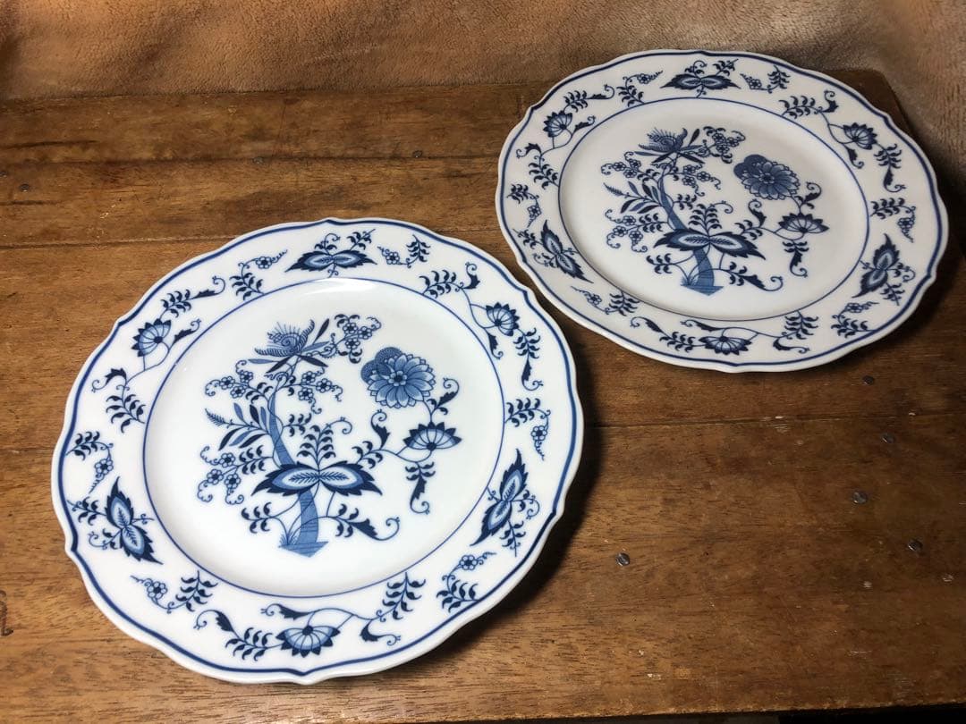 値下げ◆Blue Danube　ブルーダニューブ　花柄皿　大中小6枚セット難あり