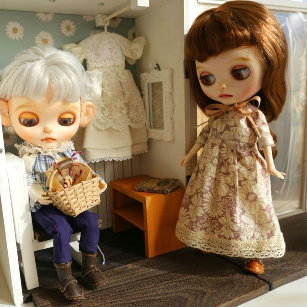 ブライス リカちゃん カスタムアイシードールドールハウス 背景ボード No.6