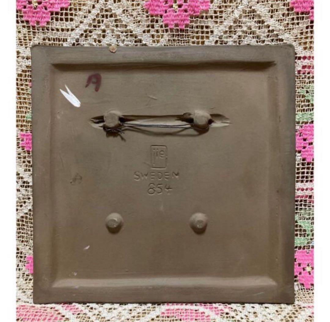 《ヴィンテージ 》ジイガントフタ　スウェーデン【薔薇の陶板】大型　壁飾り