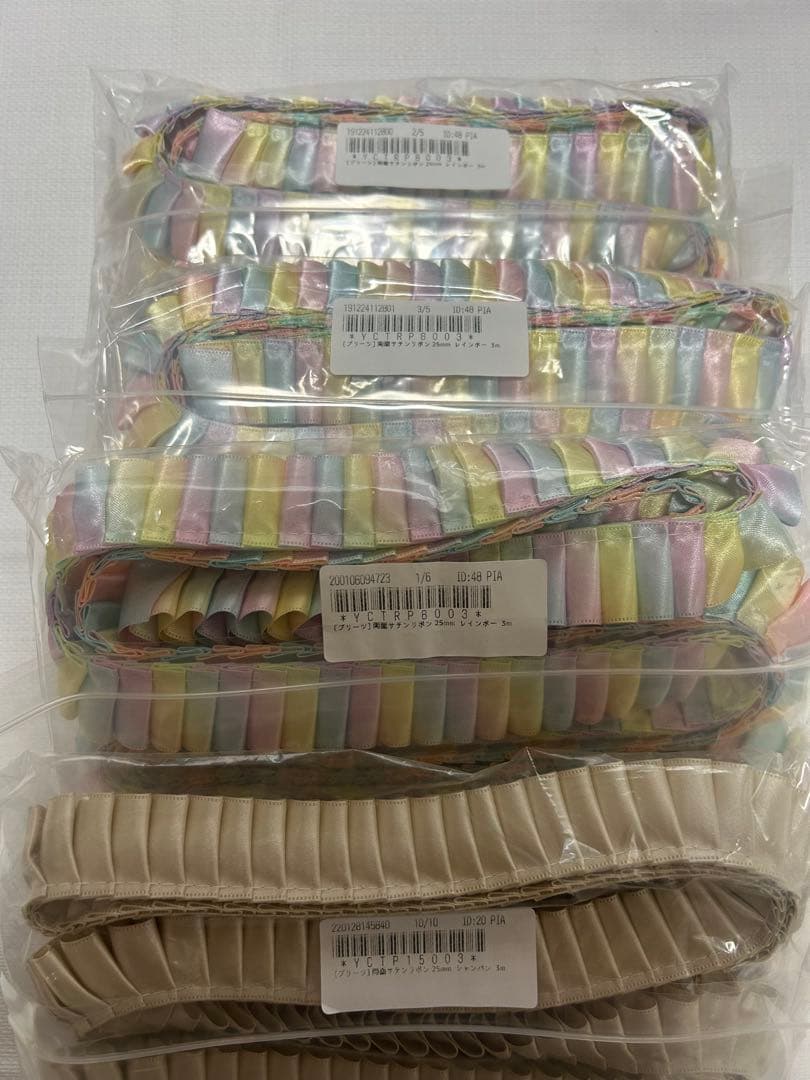 両面サテンプリーツリボン　グログランリボン