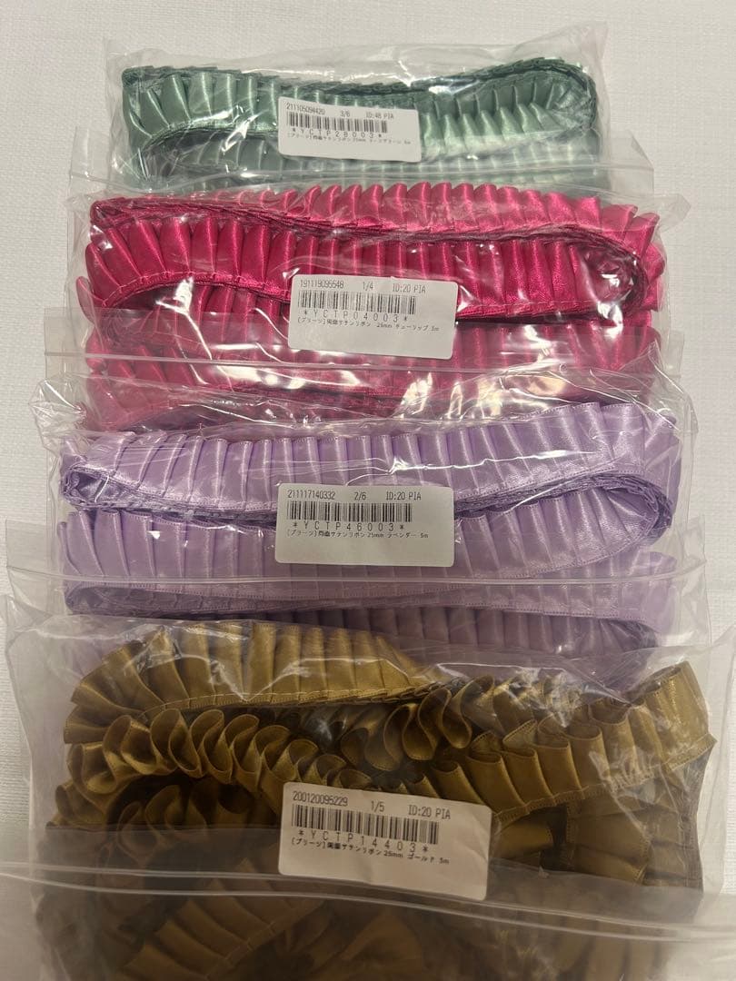 両面サテンプリーツリボン　グログランリボン