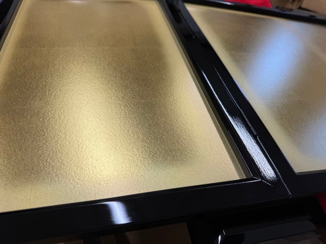 東玉　黒塗り御飾り台 お雛様 飾り台　37号　三つ折り屏風　16号