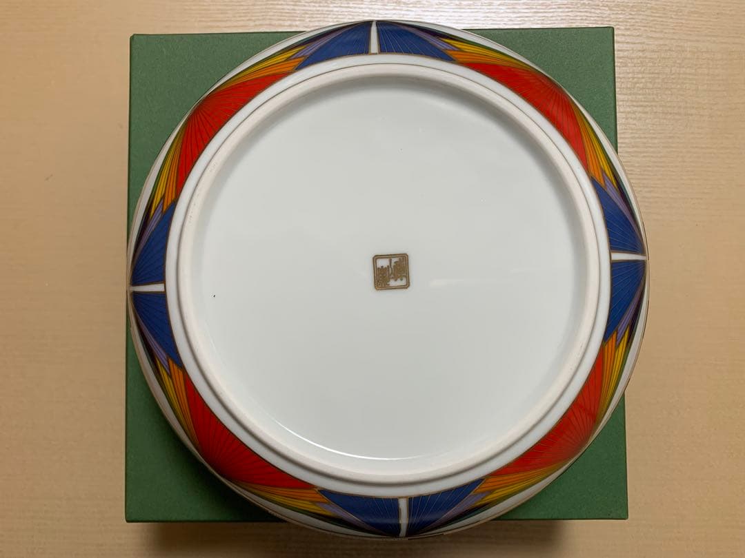 【未使用品】　美濃焼　前畑陶器 / 庫山窯　色絵手まり　大盛鉢