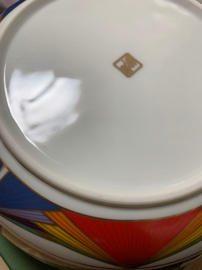 【未使用品】　美濃焼　前畑陶器 / 庫山窯　色絵手まり　大盛鉢