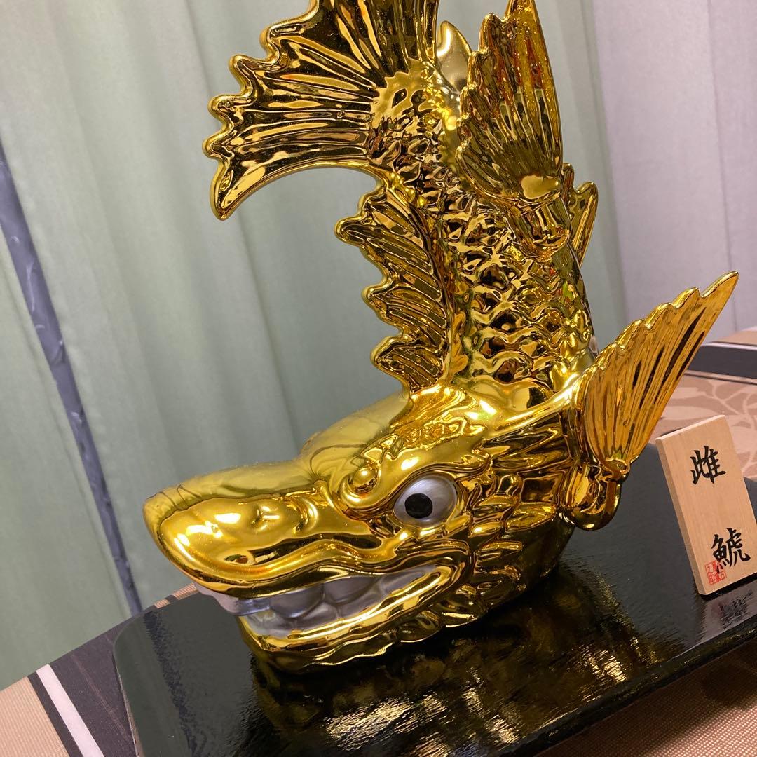 【新品】置物 金鯱 雄雌2体セット 陶器 名古屋城 縁起物