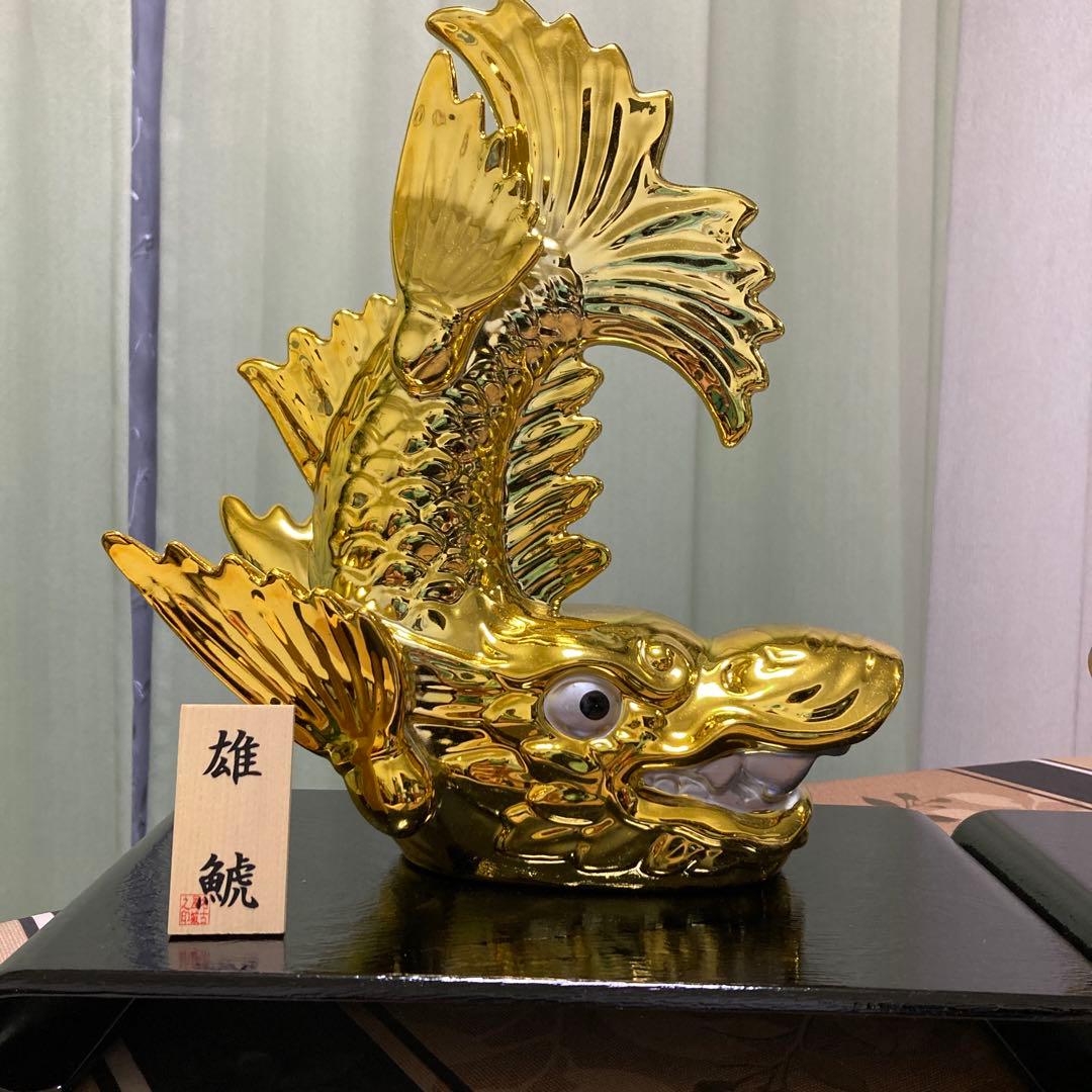 【新品】置物 金鯱 雄雌2体セット 陶器 名古屋城 縁起物