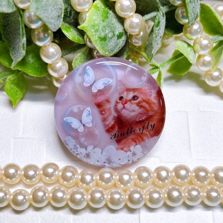 ぼたもち様お取置きです。レジンヘアゴム ねこ No.279