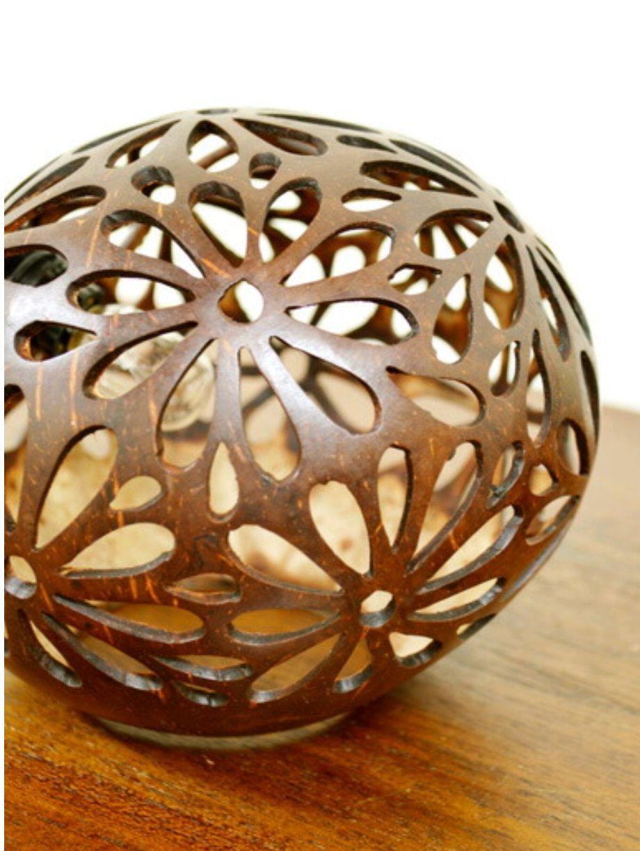 アジアン バリ島 天然 ココナッツ ランプシェード 花模様 照明 リゾート 家具