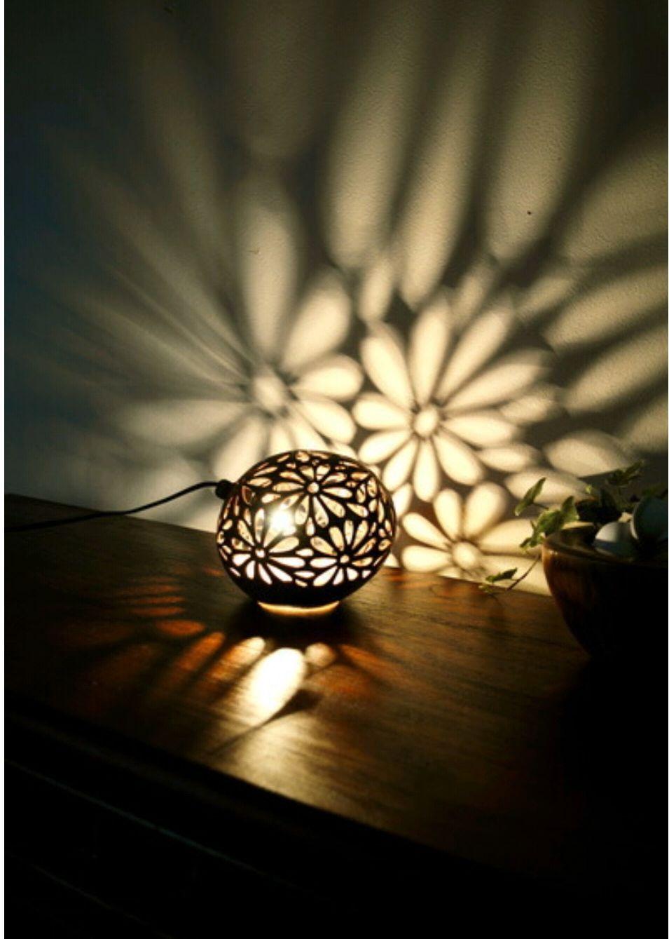 アジアン バリ島 天然 ココナッツ ランプシェード 花模様 照明 リゾート 家具