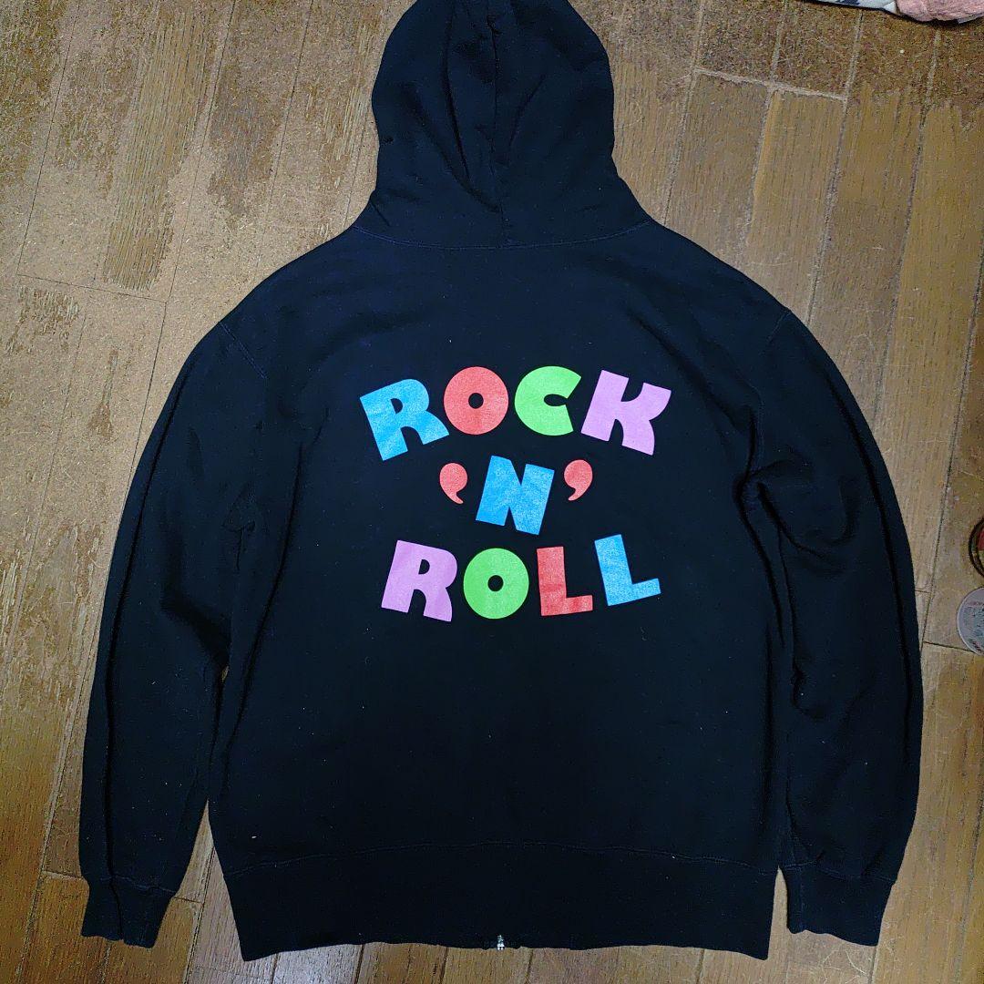 サンボマスターSBM胸ロゴ廃盤スウェットパーカーL黒ROCK'N'ROLLロゴ
