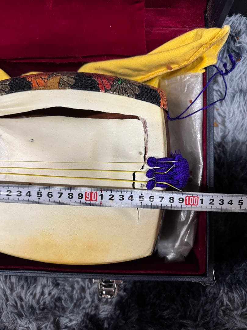 和楽器 三味線 弦楽器 鼈甲撥 天然素材 金細 綾杉胴 金具k9