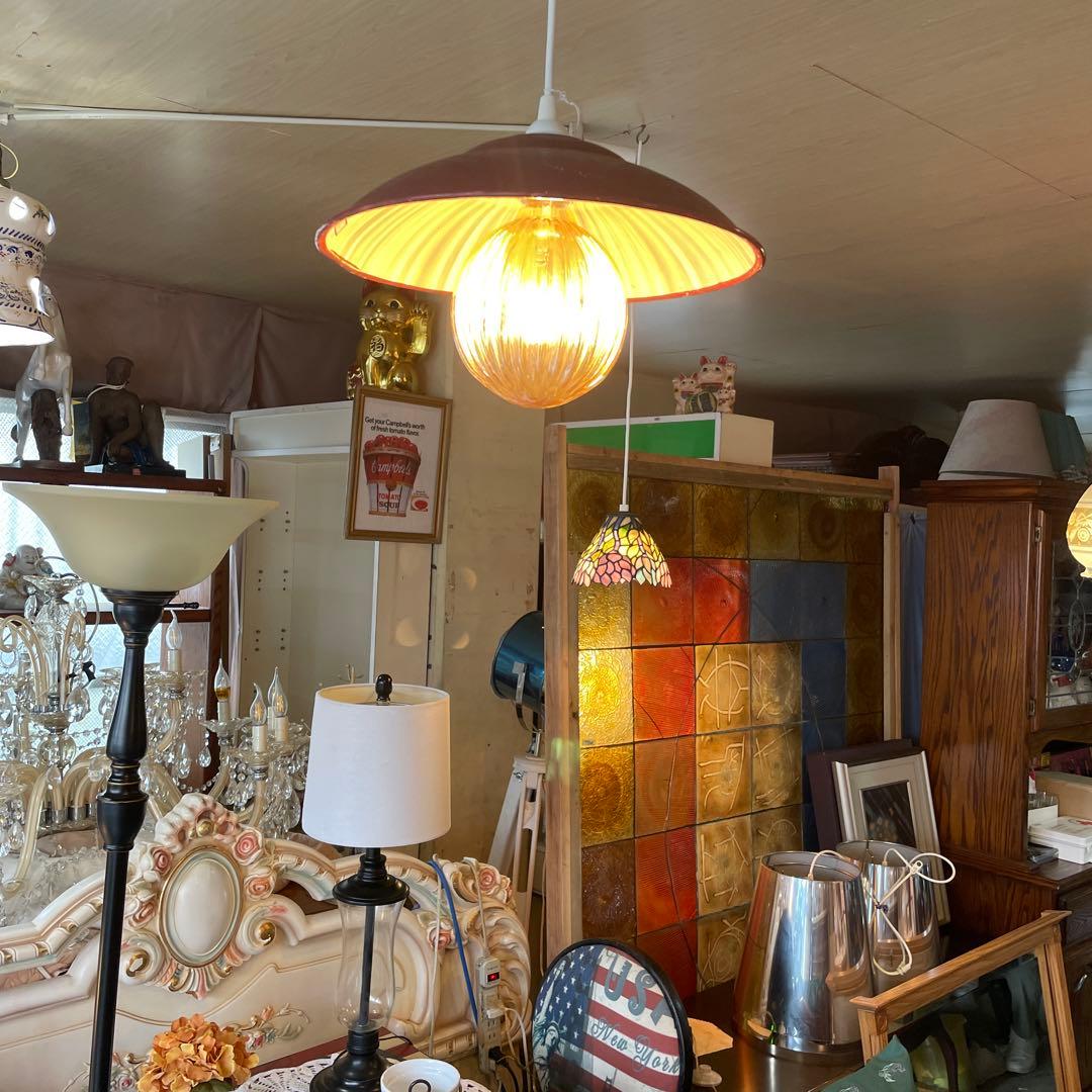 ‼︎ お値下げ‼︎ アンティークシェード・天井吊り下げランプ