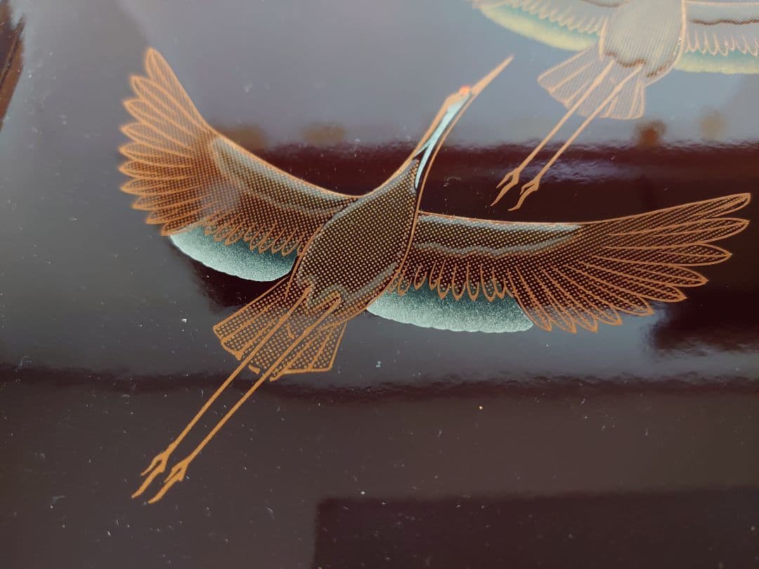 文箱 山田健二作 瑞鶴 漆塗り