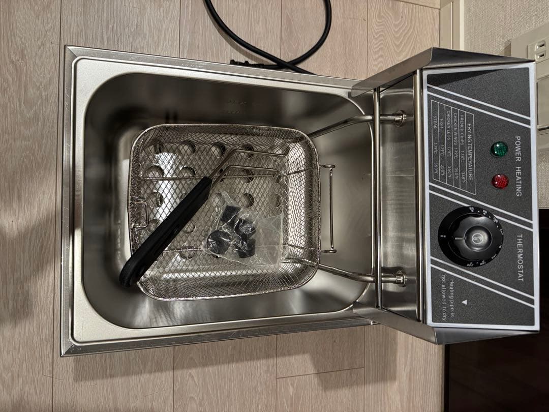 電気フライヤー 卓上フライヤー 揚げ物器 ミニフライヤー 温度調節 6L 揚げ物